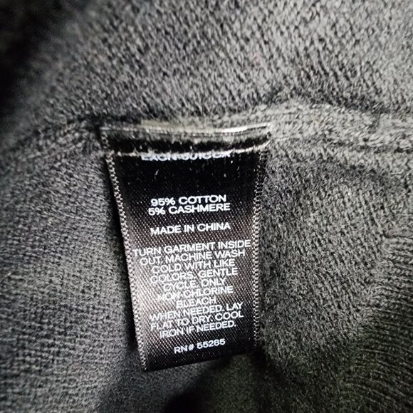 Mens Black Express Sweater Cotton & Cashmere Blend Long Sleeve Crew Neck Size XL - Picture 7 of 11